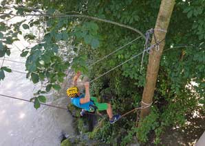 Rope bridge construction