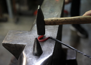 Forging skewers and fondue forks with food