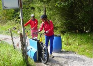 On foot and scooter in Adelboden