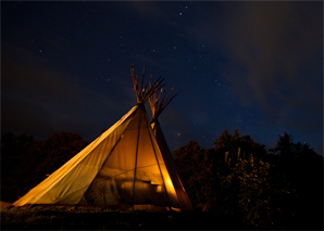 Nuit romantique dans le tipi