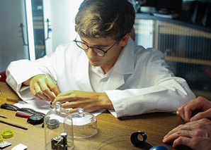 Watch workshop in the watchmaker's studio