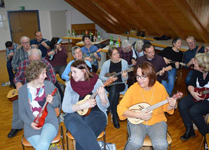 Ukulele playing in a team - Team song