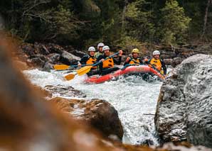 Wildwasser-Rafting im Engadin