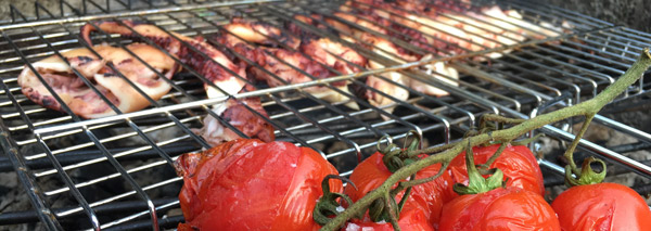 Cooking over the fire at a traditional oven house