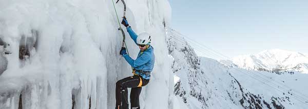 Climbing on ice in the Berner Oberland