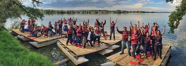 Raft building in the Ticino