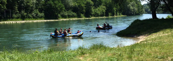 Promenade sur la Reuss en canot pneumatique ou canoë