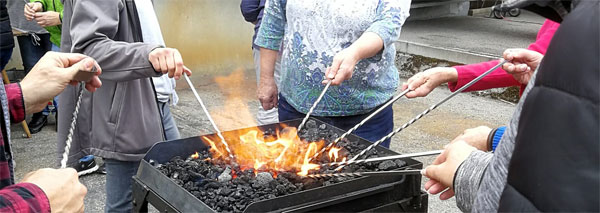 Fondue fork forging whole Switzerland