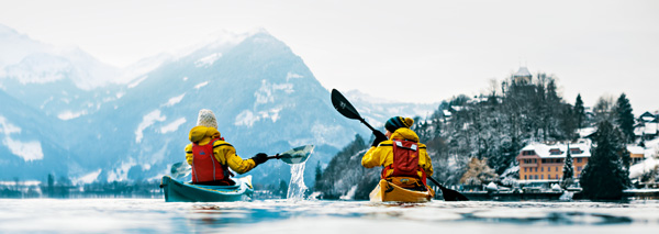 Tour d'hiver en kajak sur le lac de Brienz