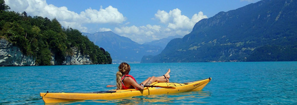 Kajak tour on the lake of Brienz