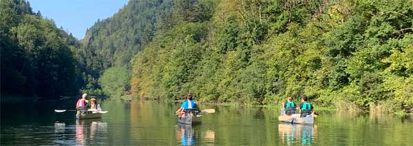 Wandern und Kanufahren im Regionalpark Doubs