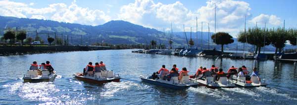 Course de pédalos sur le lac de Zurich