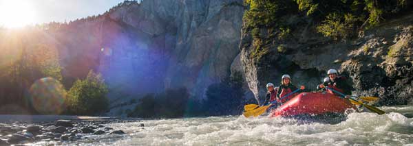 River rafting in the Rhine Gorge