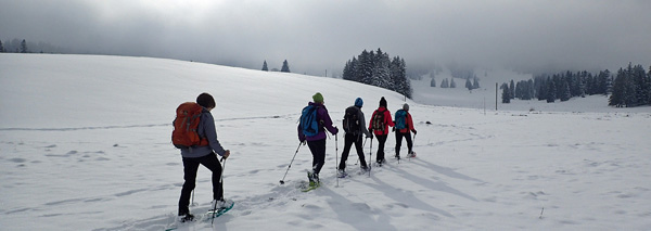 Schneeschuhlaufen im Jura