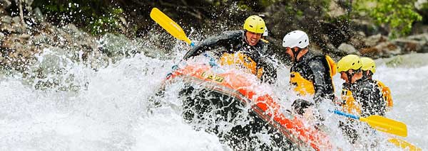 Wildwasser-Rafting im Engadin