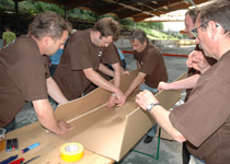 Build a boat out of cardboard