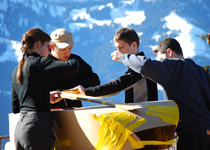 Build a sledge out of cardboard