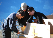 Build a sledge out of cardboard