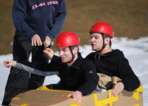 Build a sledge out of cardboard