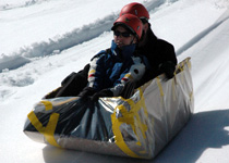 Build a sledge out of cardboard