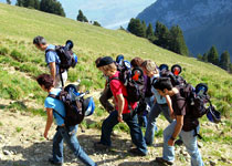 Descente en bockerl dans les Alpes