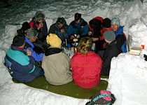 An evening on snow shoes