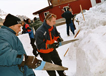 Création de sculptures en neige