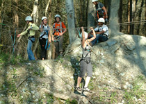 Rope bridge building