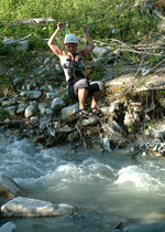 Rope bridge building