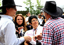 Western games with a table barbecue