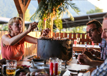 Western games with a table barbecue