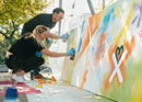 Action painting with spray cans