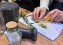 Workshop making herbal salt and vinegar