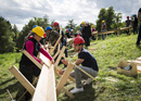 Build an large scale marble run outdoors