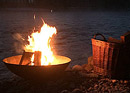 Fondue over the fire on the river Aare