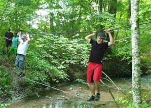 Rope bridge construction